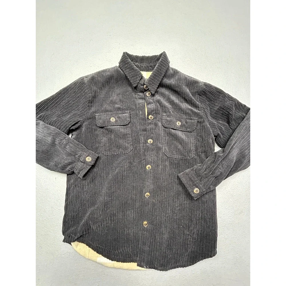 Love Tree Shirt Jacket Corduroy Polyester Gray Small Womens